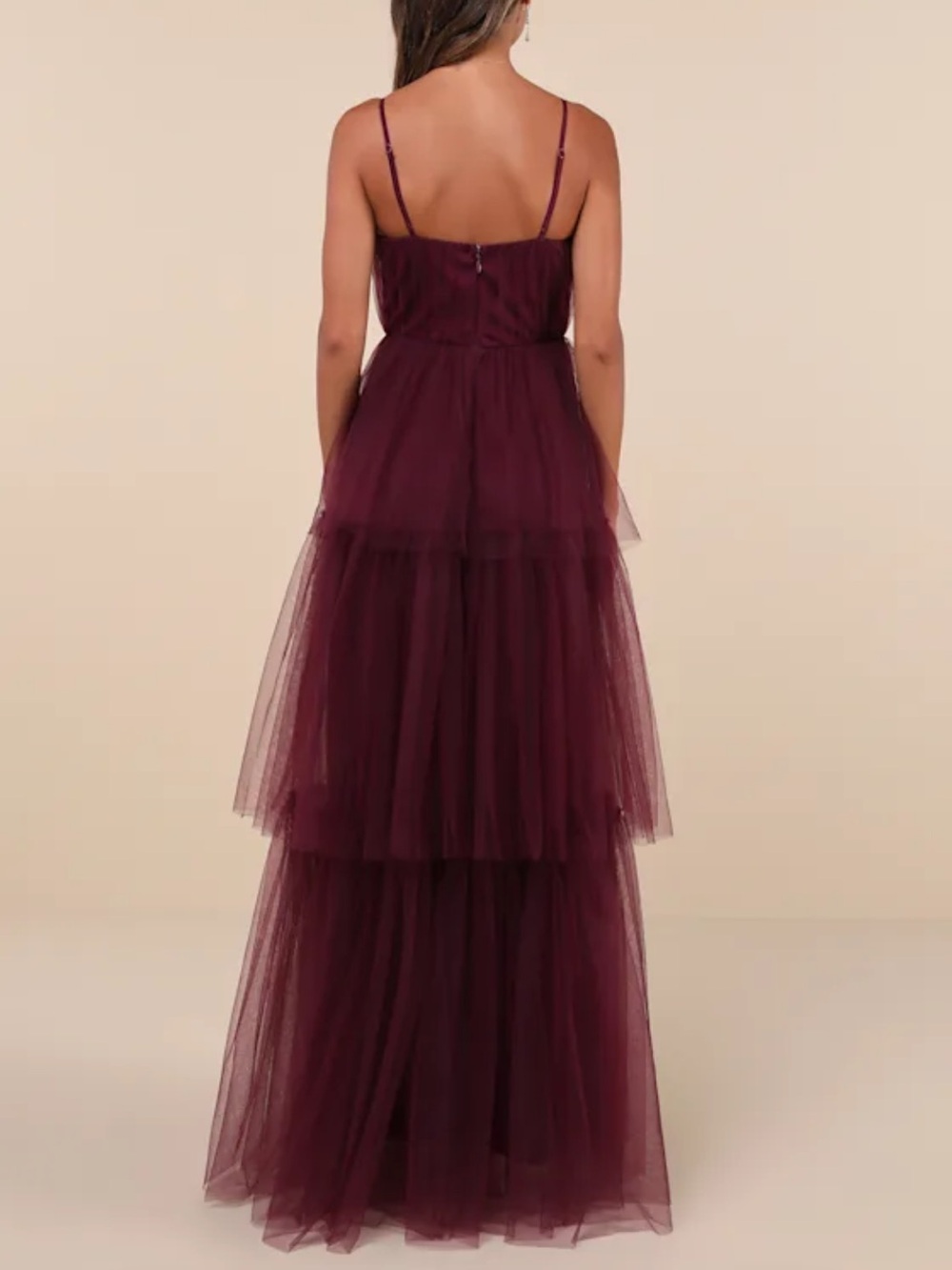 NWT Tulle-y Amazing Plum Tulle Sleeveless Bustier Maxi Dress - Picture 3 of 6